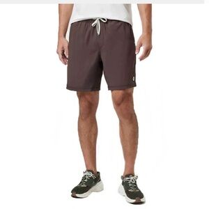 Vuori Kore Brown Athletic Shorts with Drawstring 7"